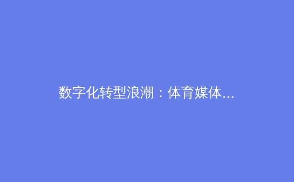数字化转型浪潮：体育媒体如何通过科技创新重塑观赛体验 - 2